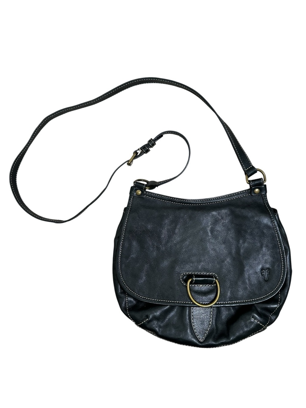 Frye Black Leather Lucy Crossbody Bag
